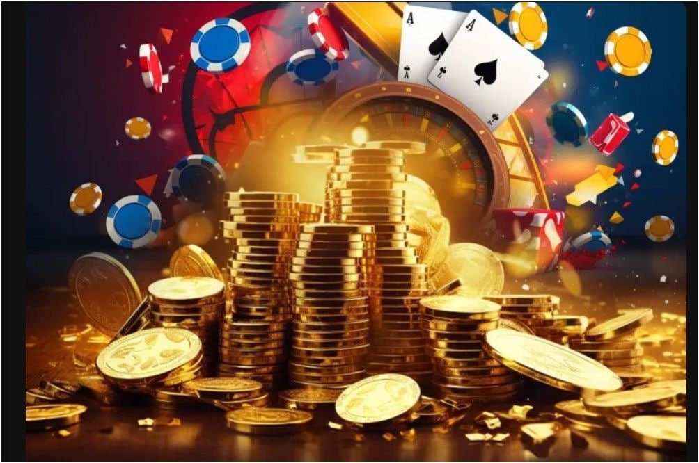 Ilustrasi permainan slot online modern di platform kayu77